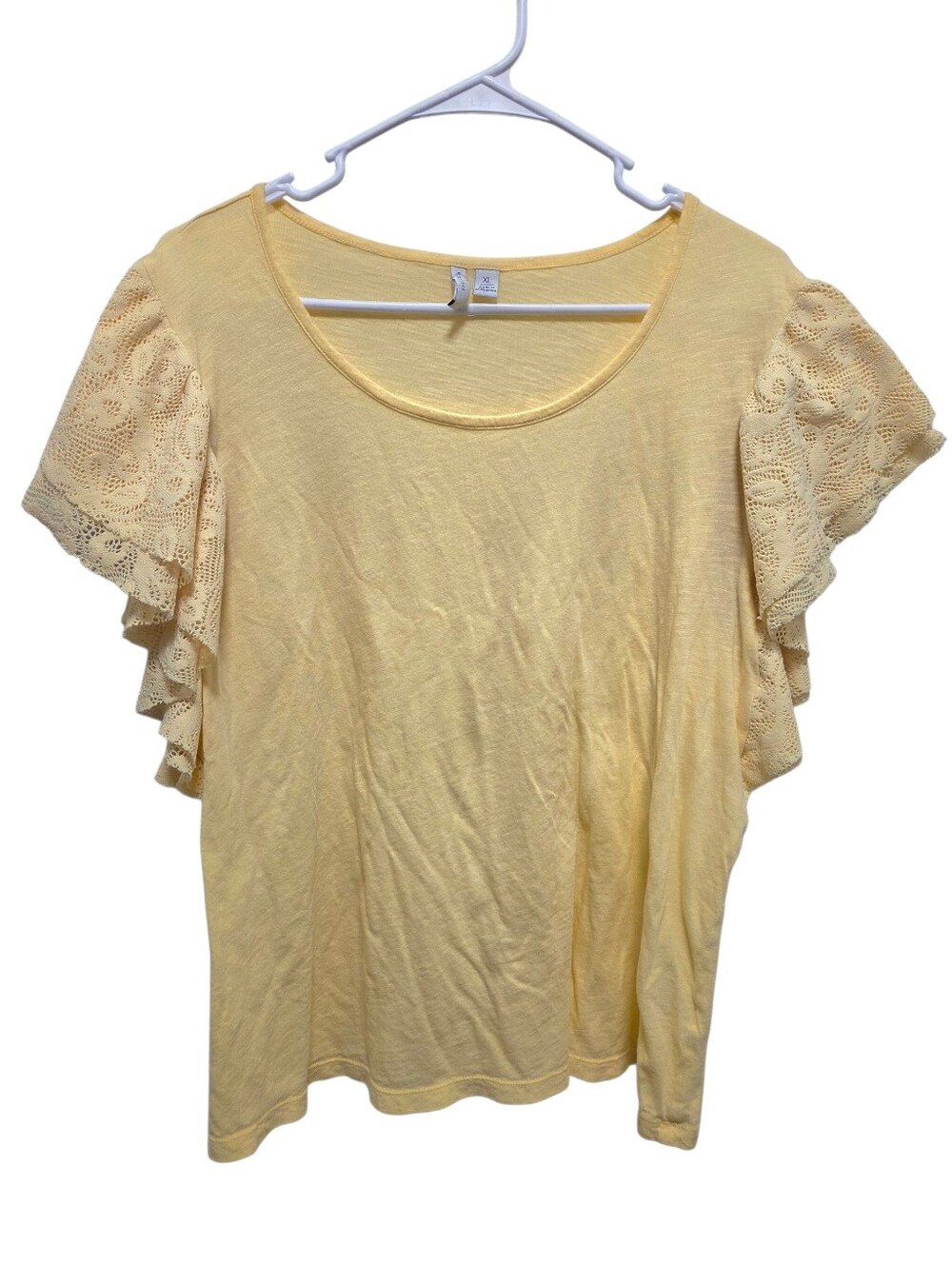 Boho Yellow Ruffled Sleeve Blouse - Picture 2 of 3
